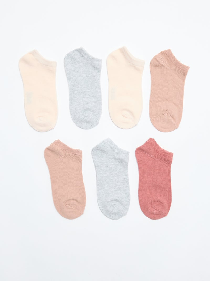Lot de 7 paires de chaussettes invisibles Rose - Kiabi