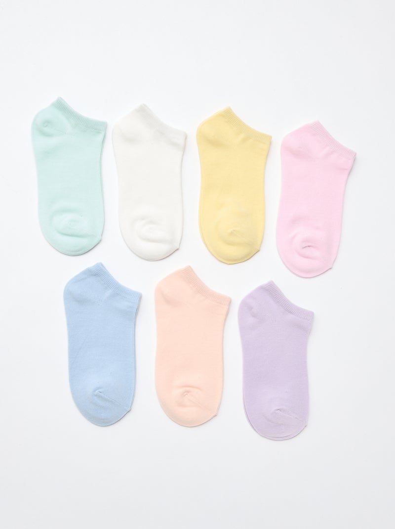 Lot de 7 paires de chaussettes invisibles Violet - Kiabi