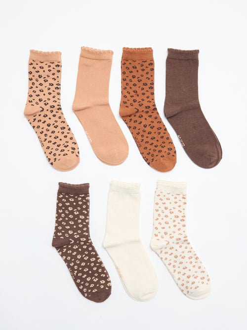 Lot de 7 paires de chaussettes mi-hauteur - Kiabi Lot de 7 paires de chaussettes mi-hauteur - Kiabi