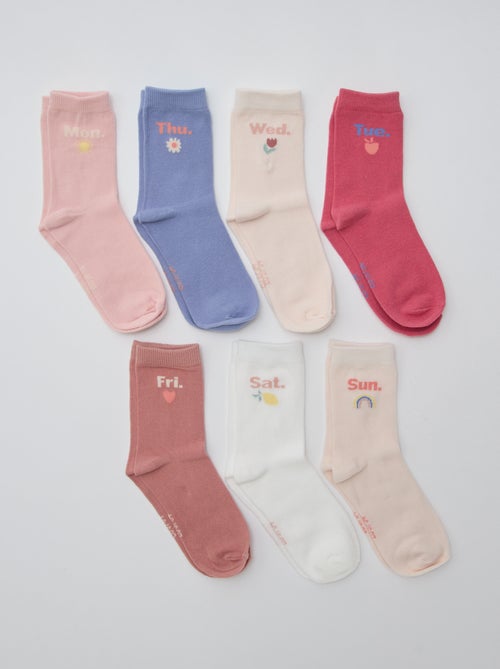 Lot de 7 paires de chaussettes mi-hauteur - Kiabi