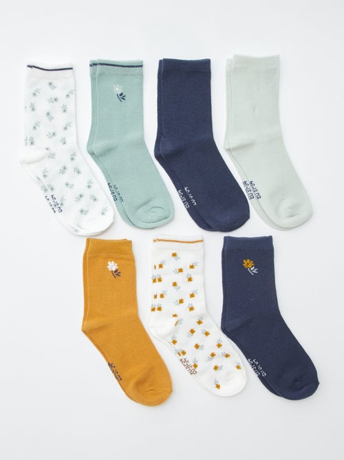 Lot de 7 paires de chaussettes mi-hauteur - Kiabi