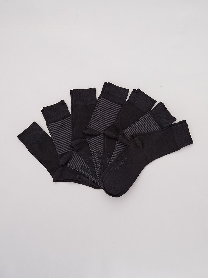 Lot de 7 paires de chaussettes noir - Kiabi