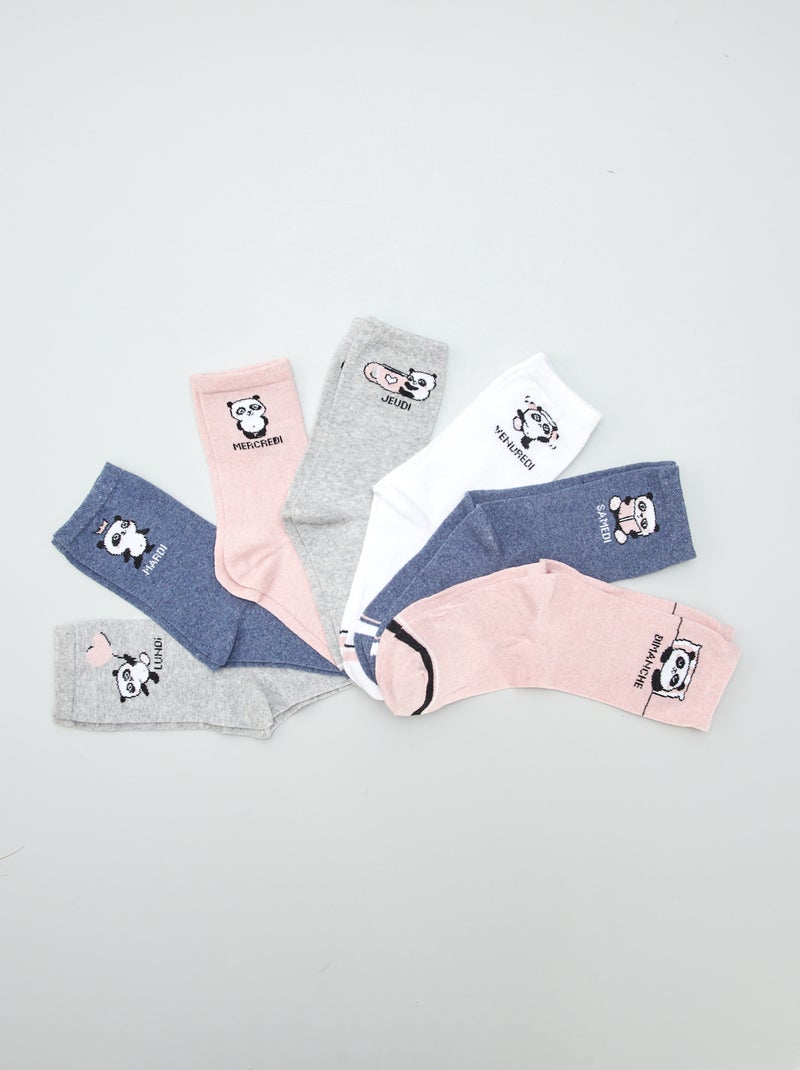 Lot de 7 paires de chaussettes Rose - Kiabi