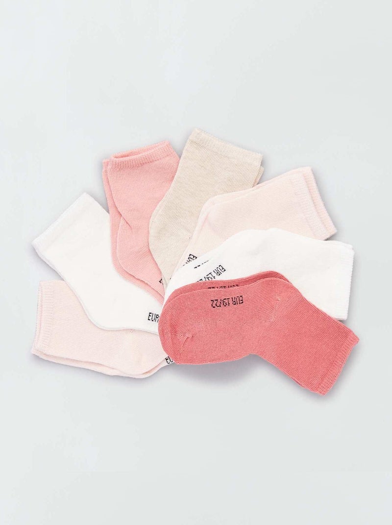 Lot de 7 paires de chaussettes rose - Kiabi