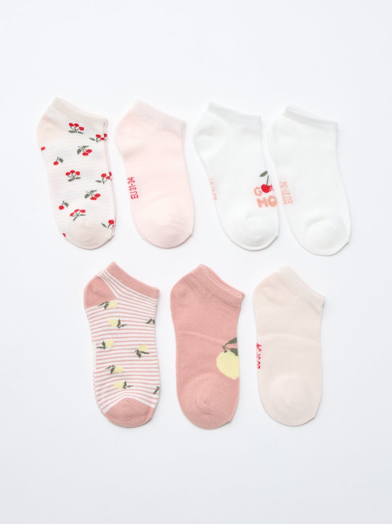 Lot de 7 paires de socquettes invisibles Bleu - Kiabi