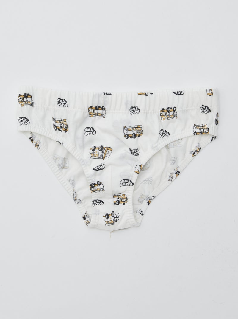 Lot de 7 slips à imprimés BLANC - Kiabi