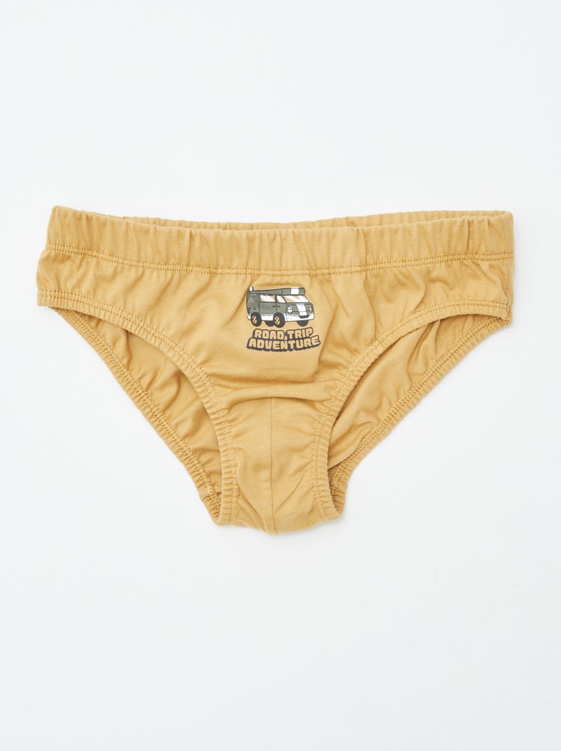 Lot de 7 slips à imprimés BLANC - Kiabi