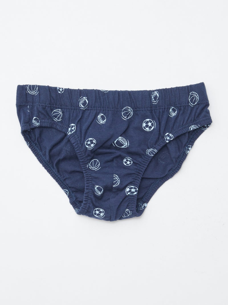 Lot de 7 slips à imprimés Bleu - Kiabi