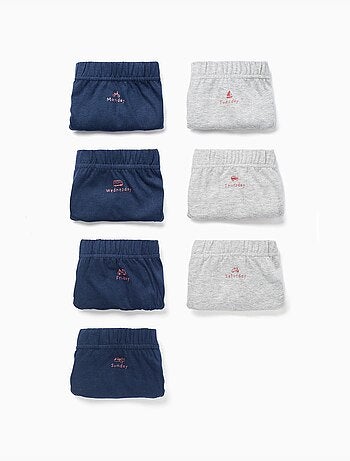 Lot de 7 Slips en Coton Jours de la Semaine