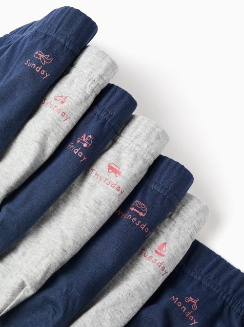 Lot de 7 Slips en Coton Jours de la Semaine - Kiabi