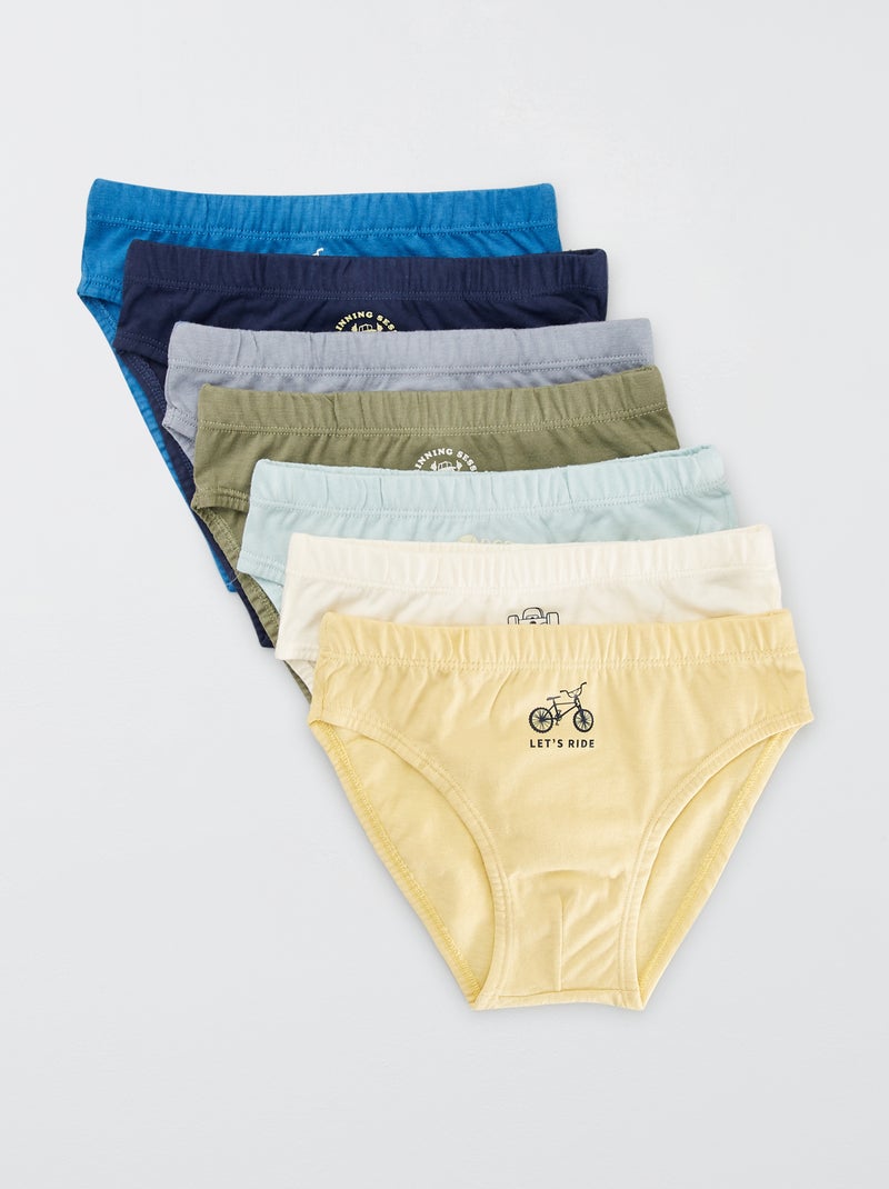 Lot de 7 slips 'sport' Beige - Kiabi