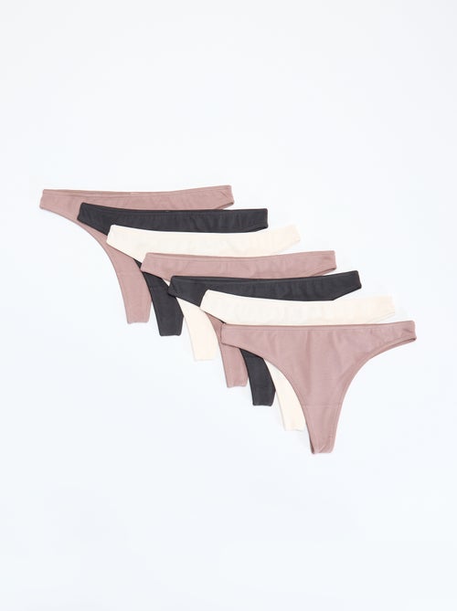 Lot de 7 tangas noirs - Kiabi Lot de 7 tangas noirs - Kiabi