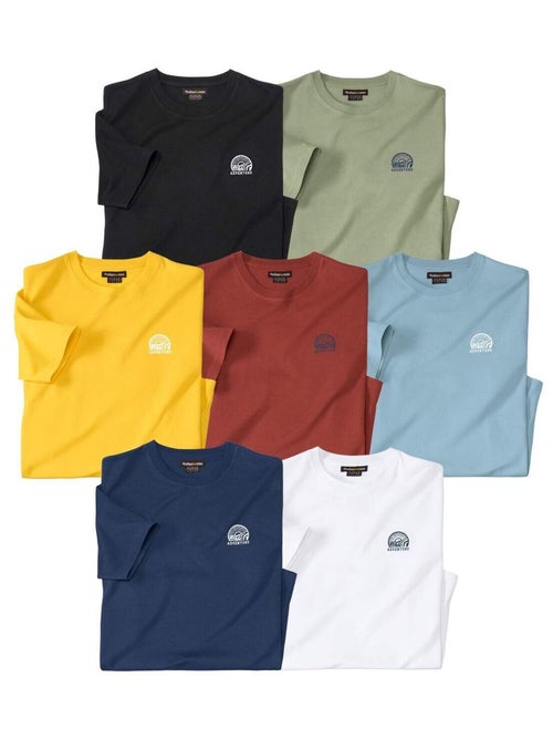 Lot de 7 Tee-Shirts en Coton Aventure  - ATLAS FOR MEN - Kiabi