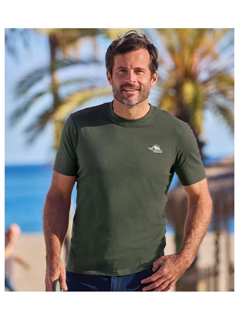 Lot de 7 Tee-Shirts Expédition  - ATLAS FOR MEN Blanc / Bleu / Rouge - Kiabi