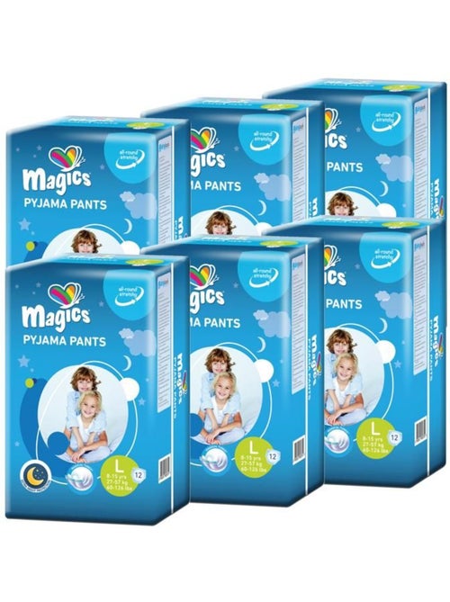 Lot de 72 couches-culottes de nuit absorbantes taille l 27-57 kg - magics - Kiabi Lot de 72 couches-culottes de nuit absorbantes taille l 27-57 kg - magics - Kiabi