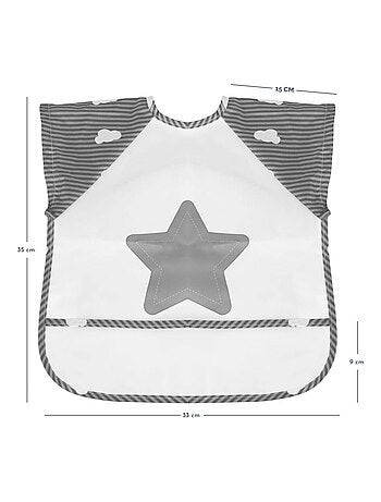 Lot de 8 bavoirs pour bébé imperméables - Manches courtes - Monsieur Bébé