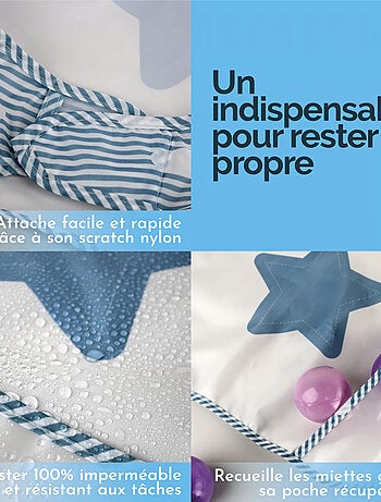 Lot de 8 bavoirs pour bébé imperméables - Manches longues - Monsieur Bébé