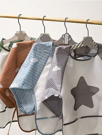 Lot de 8 bavoirs pour bébé imperméables - Manches longues - Monsieur Bébé