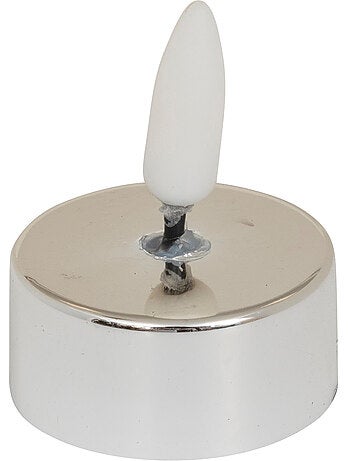Lot de 8 bougies LED chauffe-plat métal