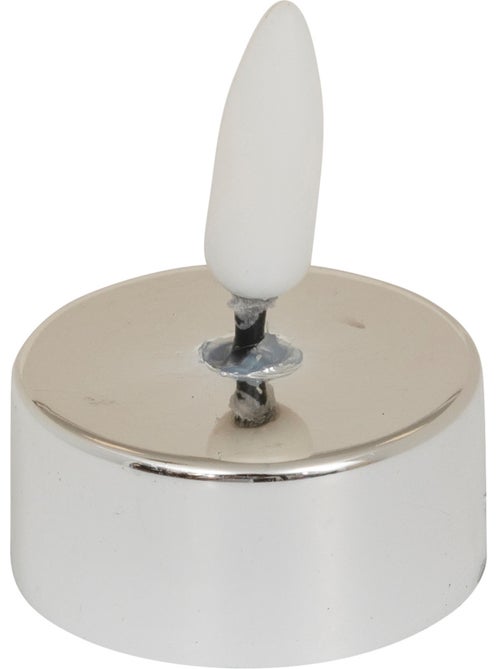 Lot de 8 bougies LED chauffe-plat métal - Kiabi