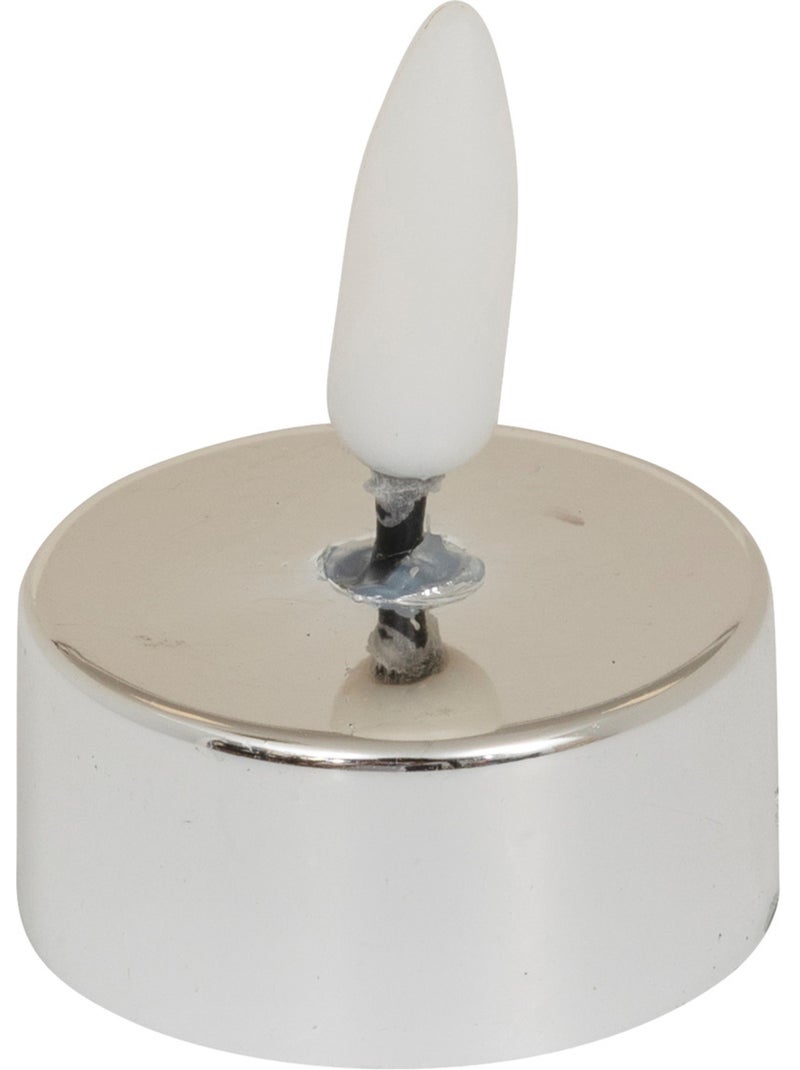 Lot de 8 bougies LED chauffe-plat métal Argent - Kiabi