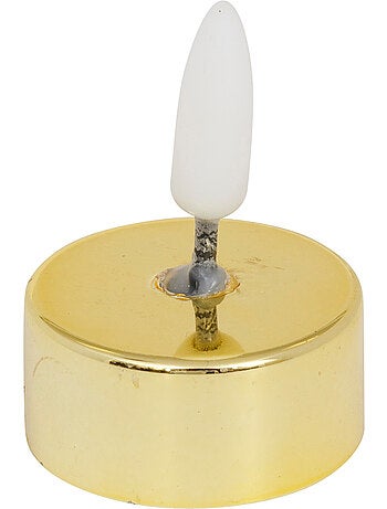 Lot de 8 bougies LED chauffe-plat métal