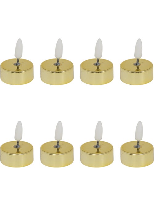 Lot de 8 bougies LED chauffe-plat métal - Kiabi