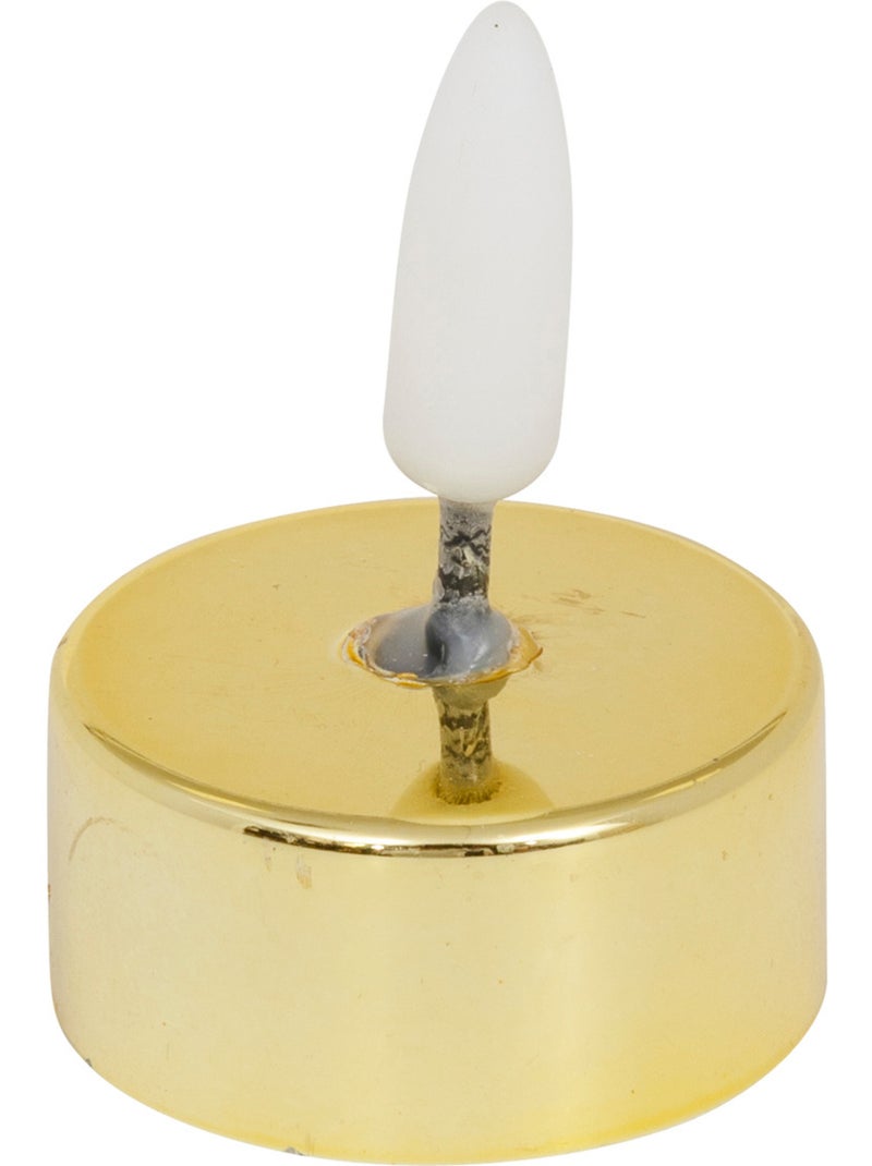 Lot de 8 bougies LED chauffe-plat métal Doré - Kiabi