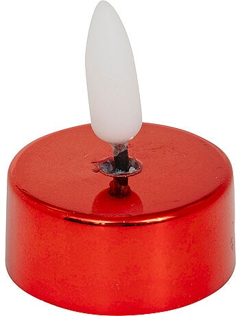 Lot de 8 bougies LED chauffe-plat métal