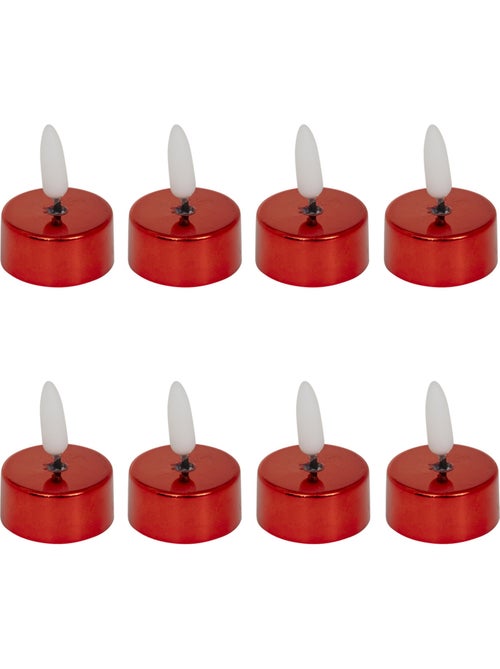 Lot de 8 bougies LED chauffe-plats D5,5 cm métal - Kiabi