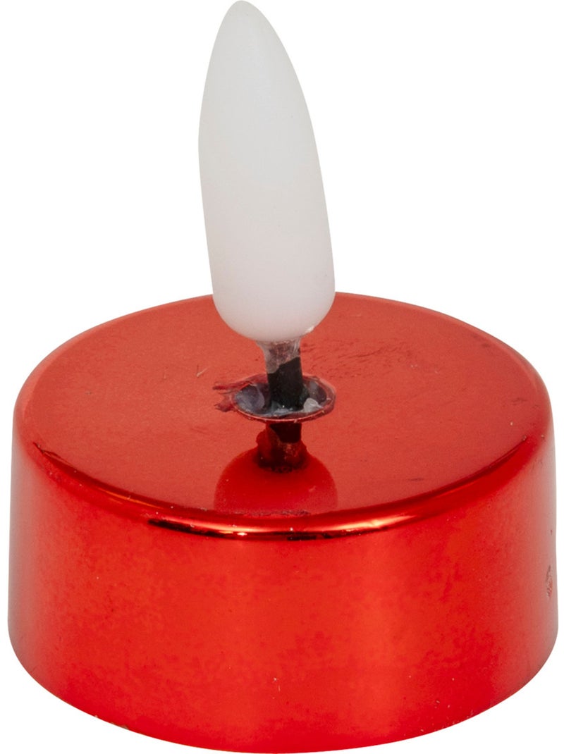 Lot de 8 bougies LED chauffe-plats D5,5 cm métal Rouge - Kiabi