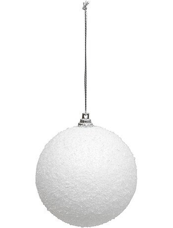 Lot de 8 boules de noël neige d.8 cm