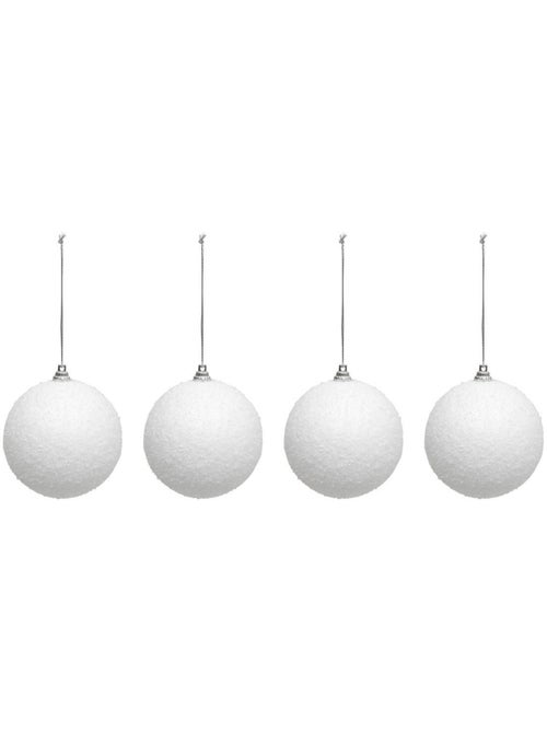 Lot de 8 boules de noël neige d.8 cm - Kiabi