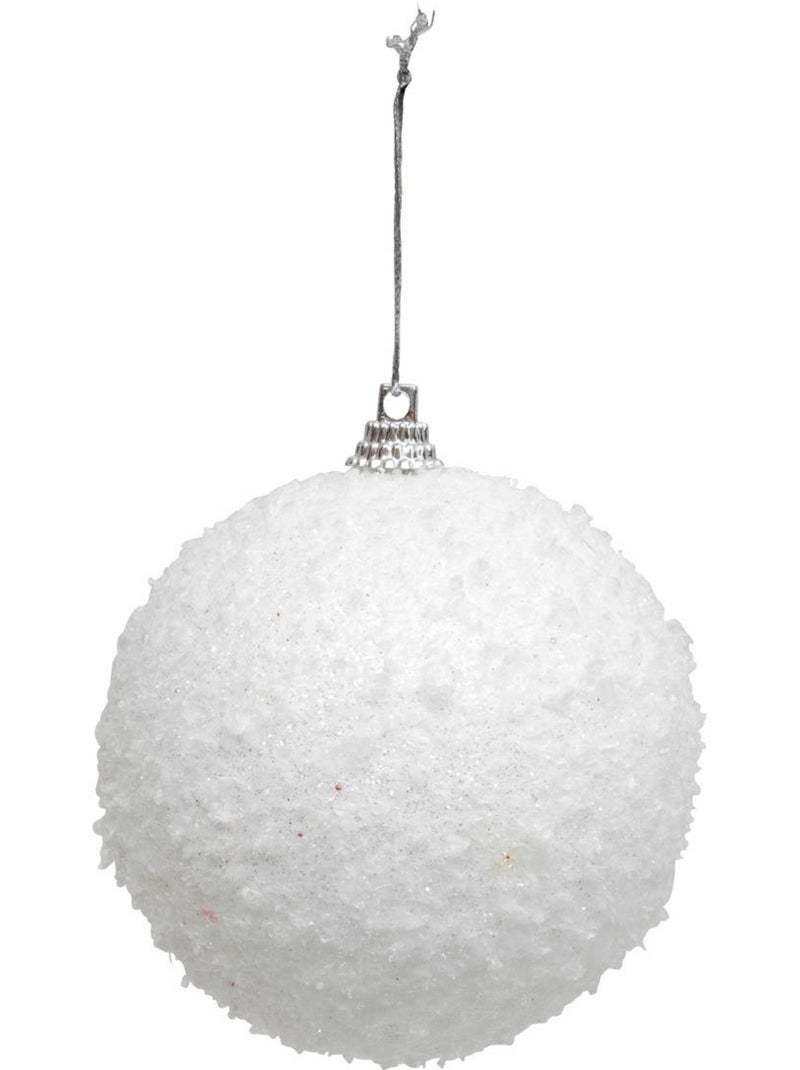 Lot de 8 boules de noël neige d.8 cm Blanc - Kiabi