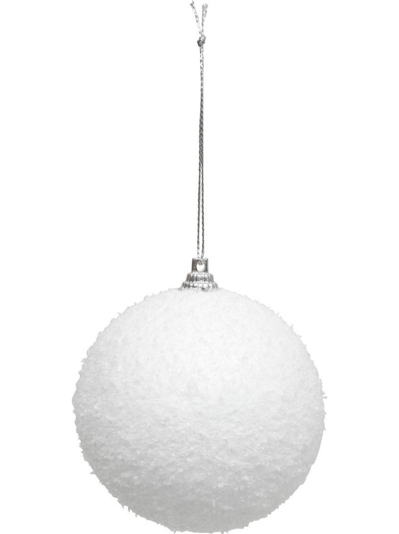Lot de 8 boules de noël neige d.8 cm Blanc - Kiabi