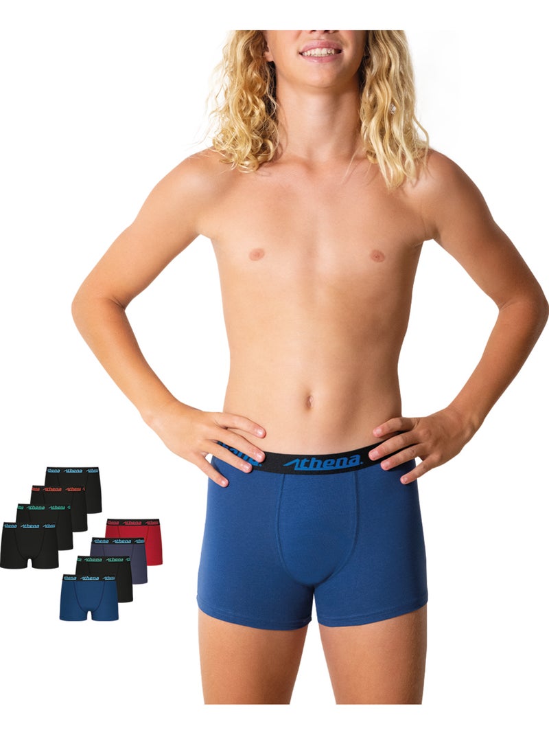 Lot de 8 boxers garçon My Petit Prix Athena Bleu Rouge Noir - Kiabi