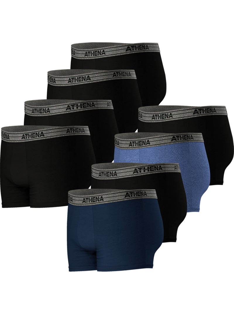 Lot de 8 boxers homme ecopack basic coton athena Bleu - Kiabi