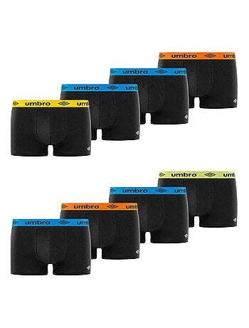Lot de 8 boxers homme en coton ceinture colorée Umbro