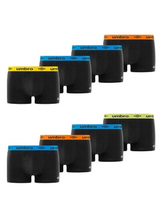 Lot de 8 boxers homme en coton ceinture colorée Umbro
