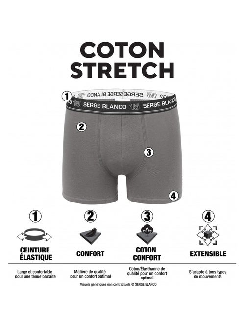 Lot de 8 boxers homme en coton Serge Blanco - Kiabi Lot de 8 boxers homme en coton Serge Blanco - Kiabi