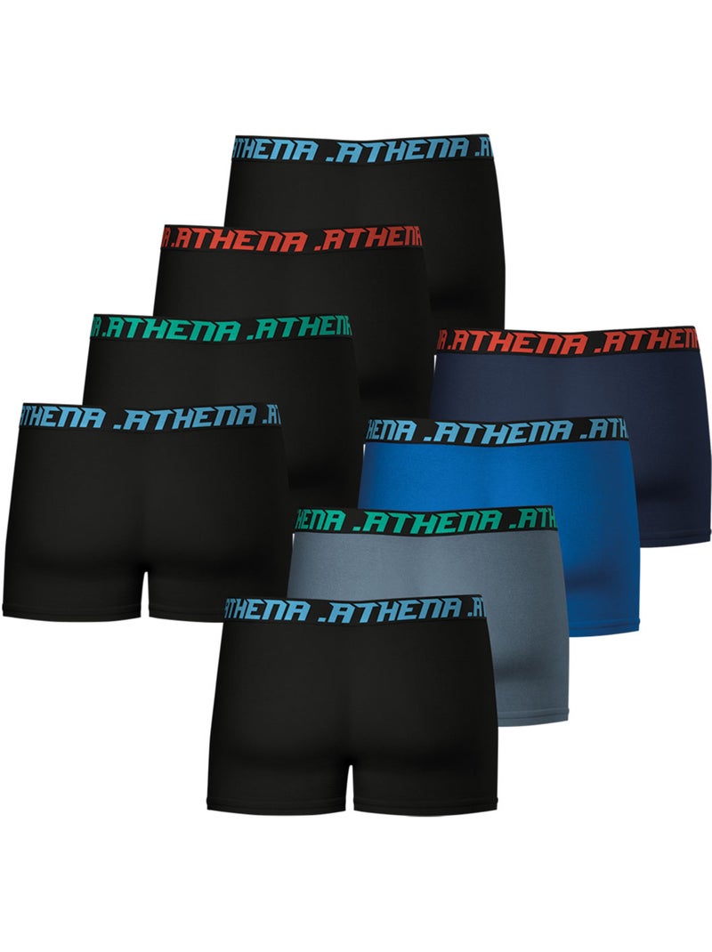 Lot de 8 boxers homme My Petit Prix Athena Noir Gris Bleu - Kiabi