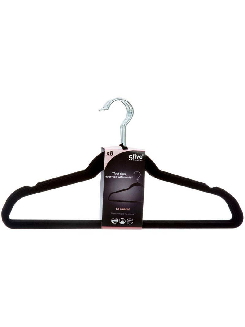 Lot de 8 cintres en feutrine hang'up Noir - Kiabi