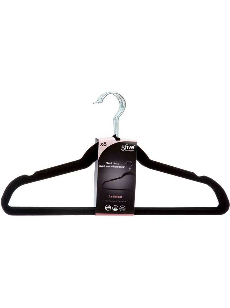 Lot de 8 cintres en feutrine hang'up Noir - Kiabi