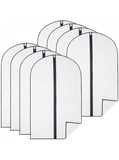 Lot de 8 housses pour vêtements à suspendre avec zip - 60 x 120 cm- Vivezen - Kiabi