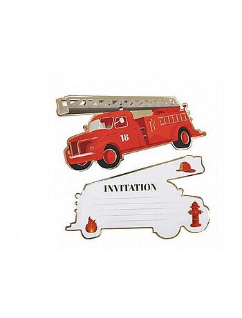 lot de 8 invitations pompiers