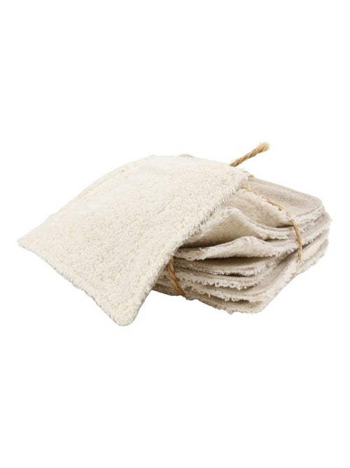 Lot de 8 lingettes lavables en coton et lin LINELLE - Kiabi