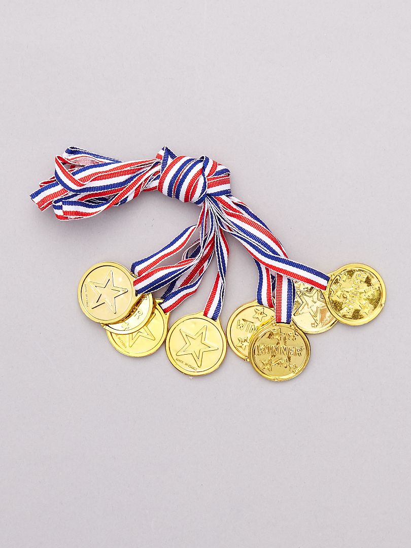 Lot de 8 médailles doré - Kiabi
