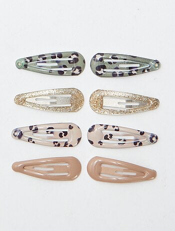 Lot de 8 mini pinces clic clac