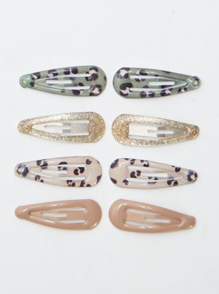 Lot de 8 mini pinces clic clac