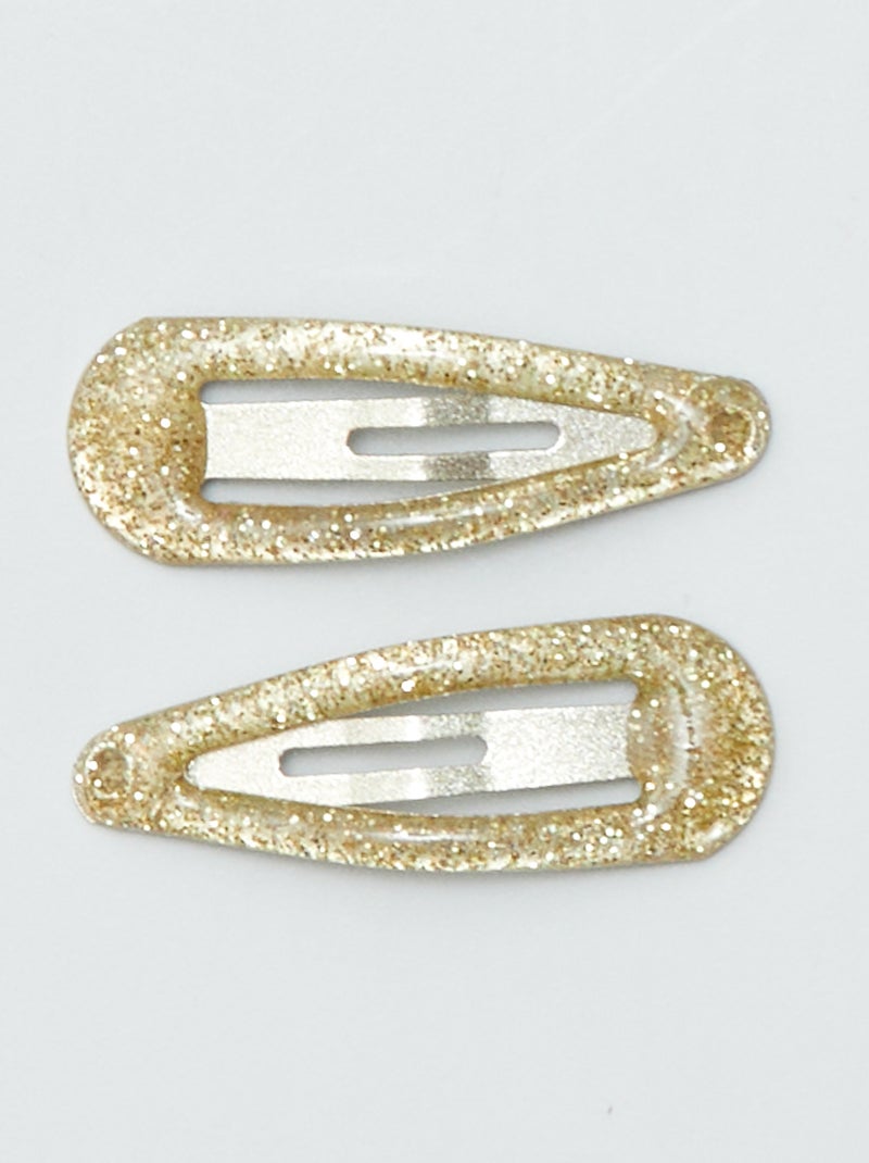 Lot de 8 mini pinces clic clac Marron - Kiabi